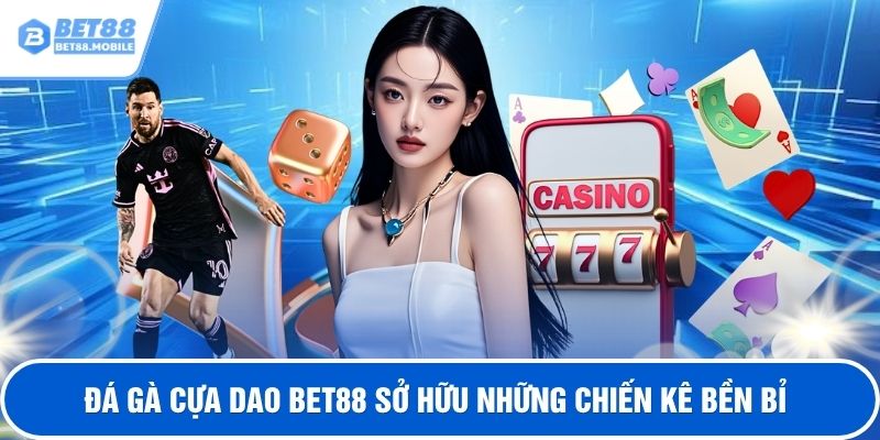 Đá gà cựa dao BET88 sở hữu những chiến kê bền bỉ